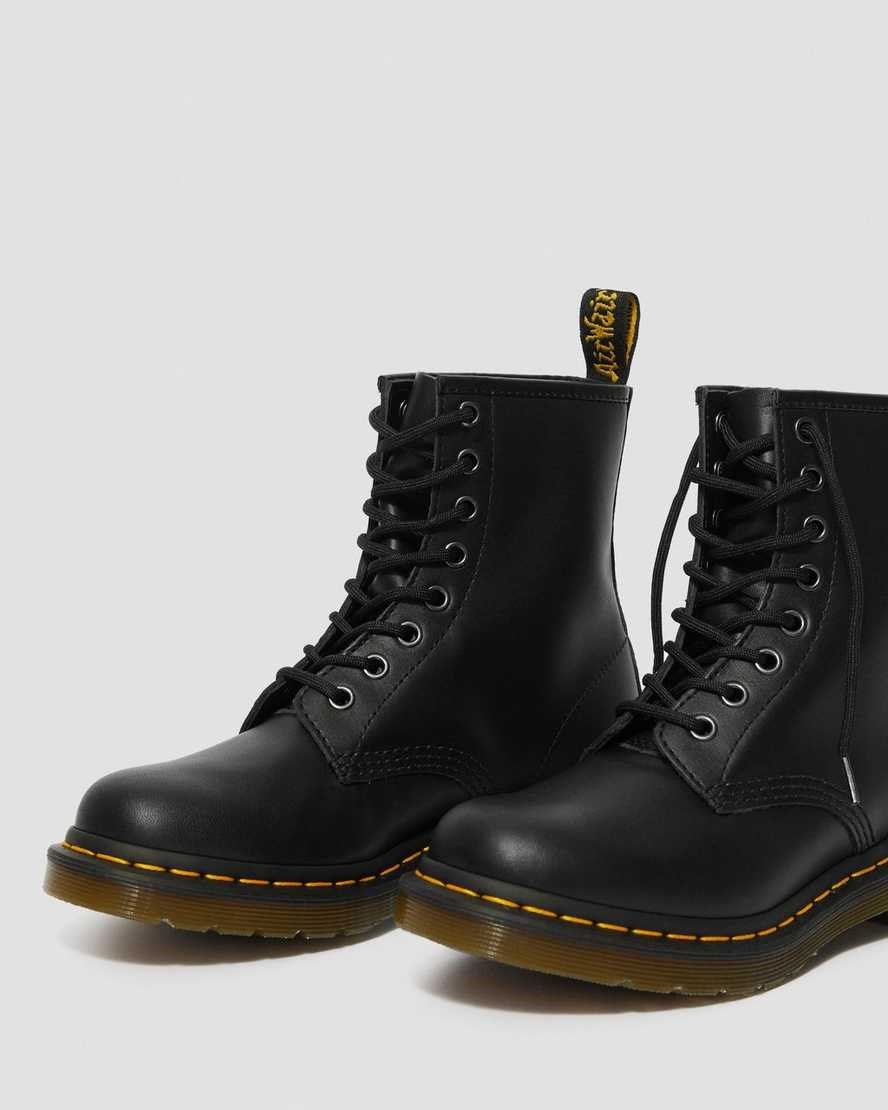 Black Nappa Dr Martens 1460 Nappa Leather Women's Lace Up Boots | 1279-OKXJS