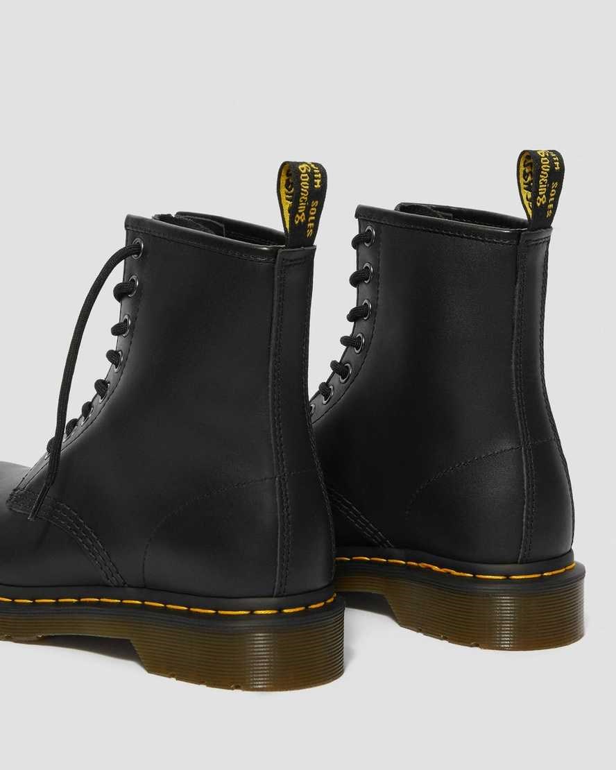 Black Nappa Dr Martens 1460 Nappa Leather Women's Lace Up Boots | 1279-OKXJS