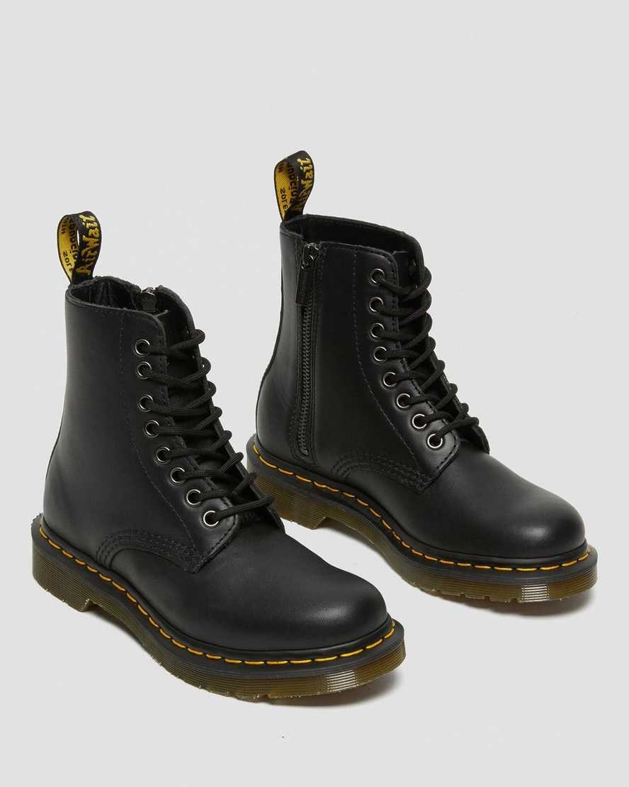 Black Nappa Dr Martens 1460 Pascal Nappa Women's Zip Up Boots | 4310-BQJTO