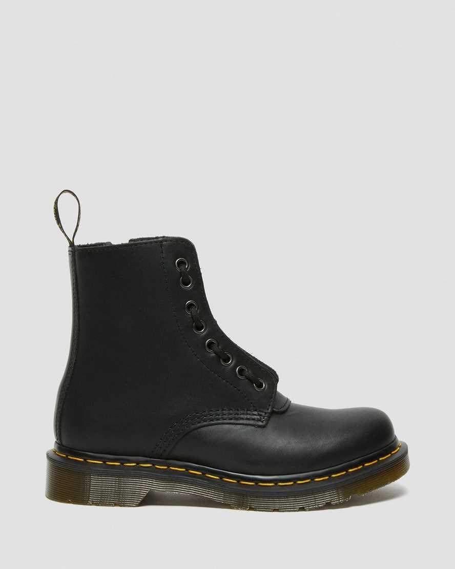 Black Nappa Dr Martens 1460 Pascal Nappa Women's Zip Up Boots | 4310-BQJTO