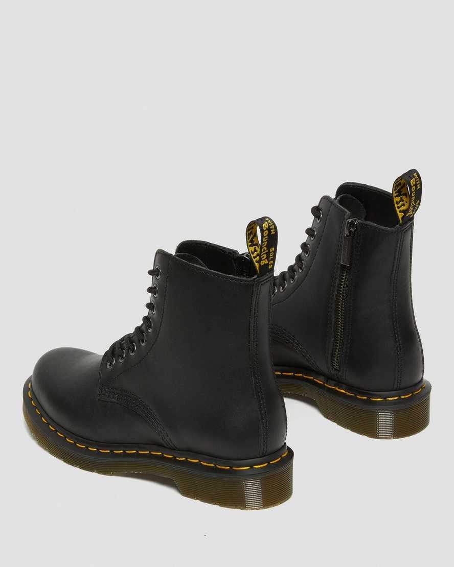 Black Nappa Dr Martens 1460 Pascal Nappa Women's Zip Up Boots | 4310-BQJTO