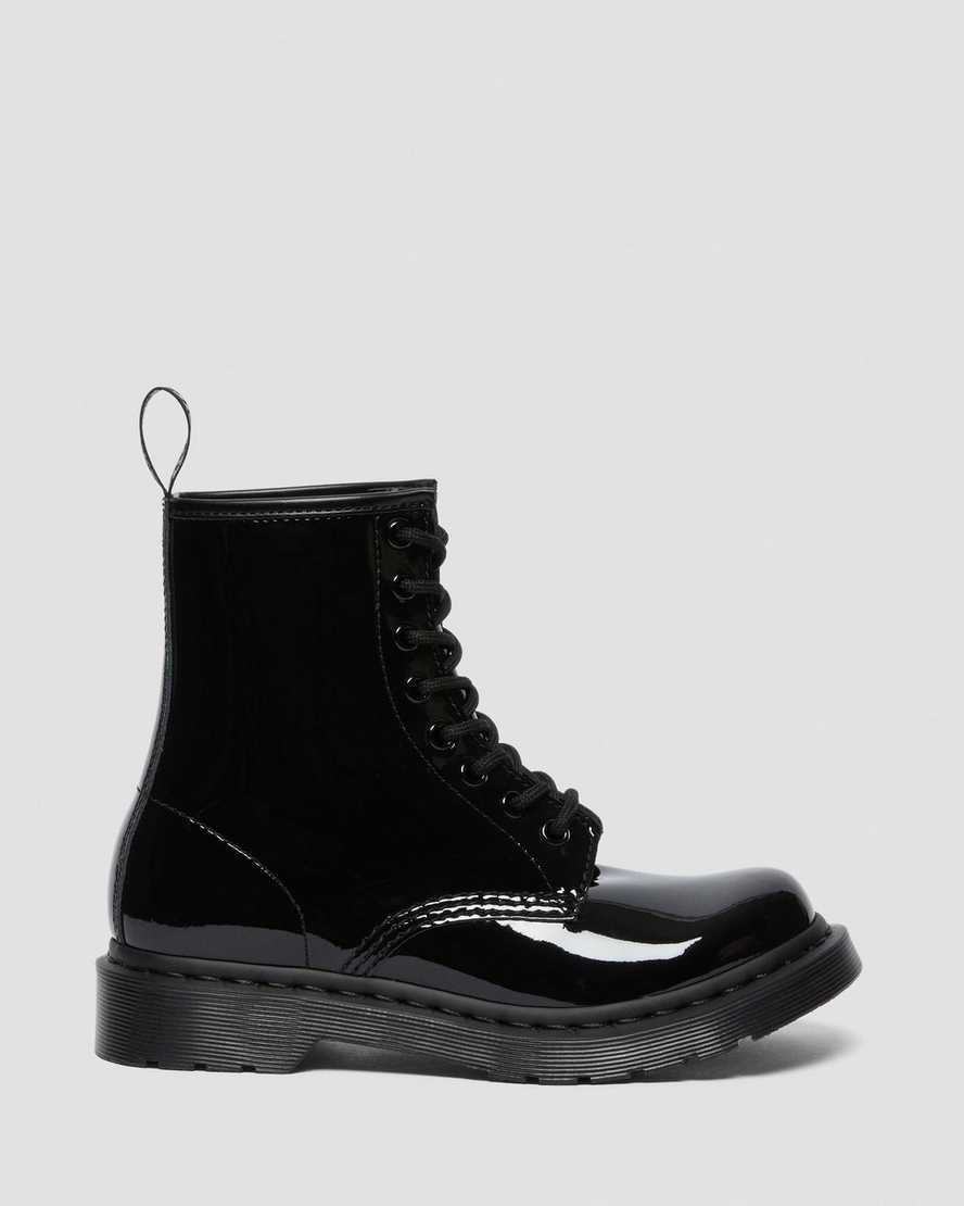 Black Patent Lamper Dr Martens 1460 Mono Patent Leather Women's Ankle Boots | 4920-SOILW