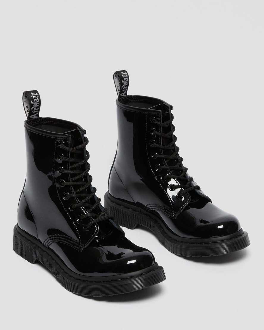 Black Patent Lamper Dr Martens 1460 Mono Patent Leather Women's Ankle Boots | 4920-SOILW