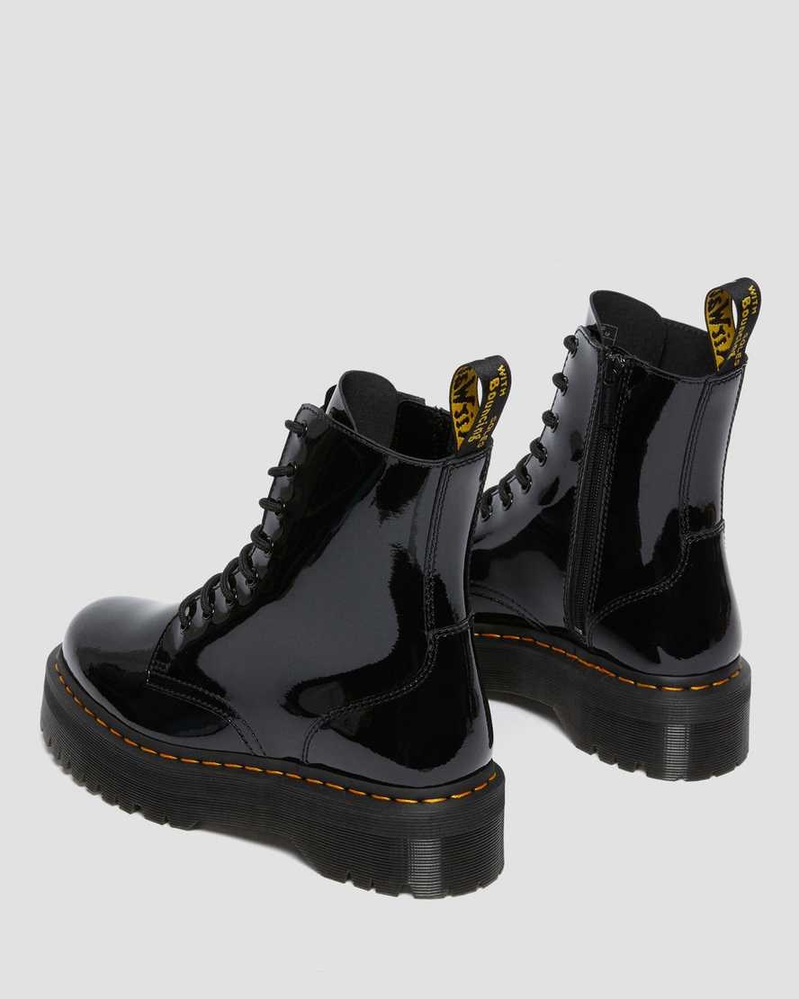 Black Patent Lamper Dr Martens Jadon Patent Leather Women's Zip Up Boots | 5870-WSFQP