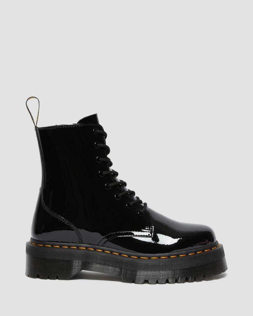 Black Patent Lamper Dr Martens Jadon Patent Leather Women's Zip Up Boots | 5870-WSFQP