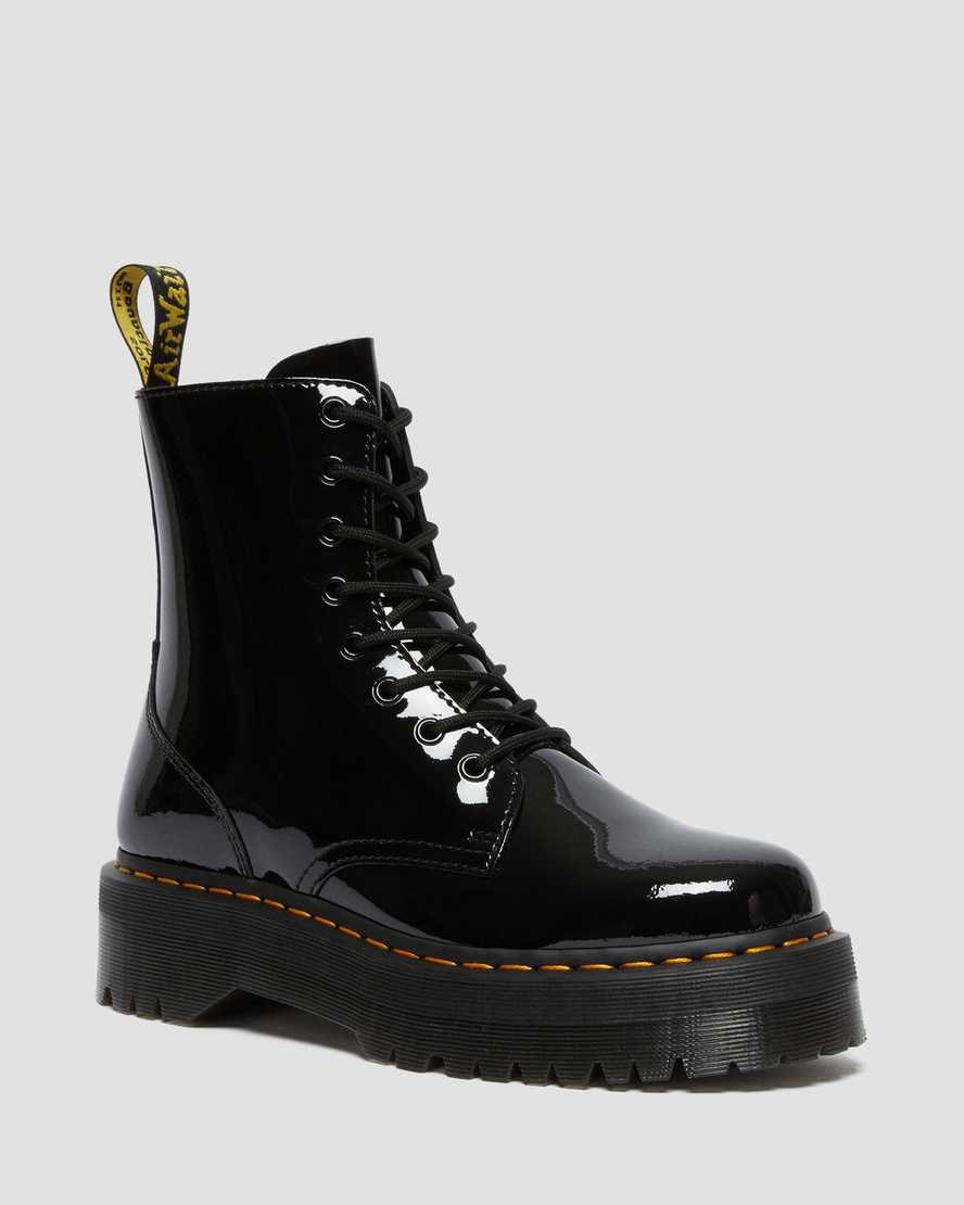 Black Patent Lamper Dr Martens Jadon Patent Leather Women\'s Zip Up Boots | 5870-WSFQP