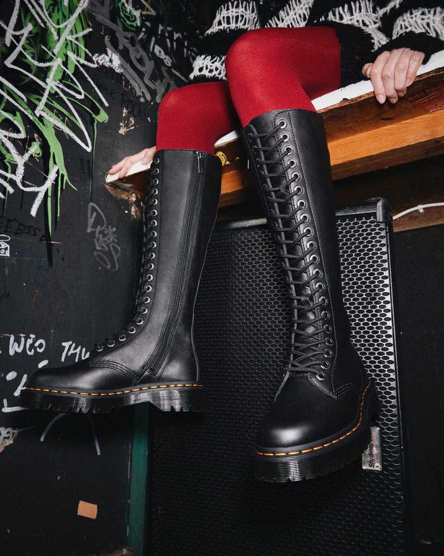 Black Pisa Dr Martens 1B60 Bex Pisa Leather Women's Zip Up Boots | 8296-MLYNA