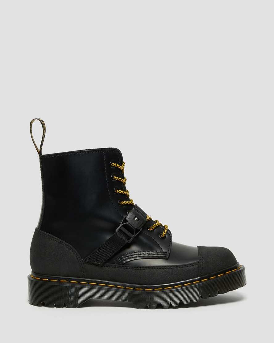 Black Smooth Dr Martens 1460 Bex Tech Made in England Leather Women's Ankle Boots | 3619-MJTZA