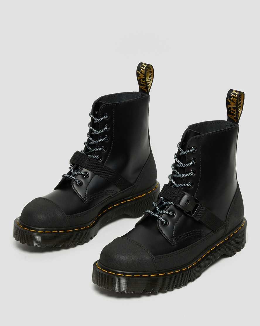 Black Smooth Dr Martens 1460 Bex Tech Made in England Leather Women's Ankle Boots | 3619-MJTZA