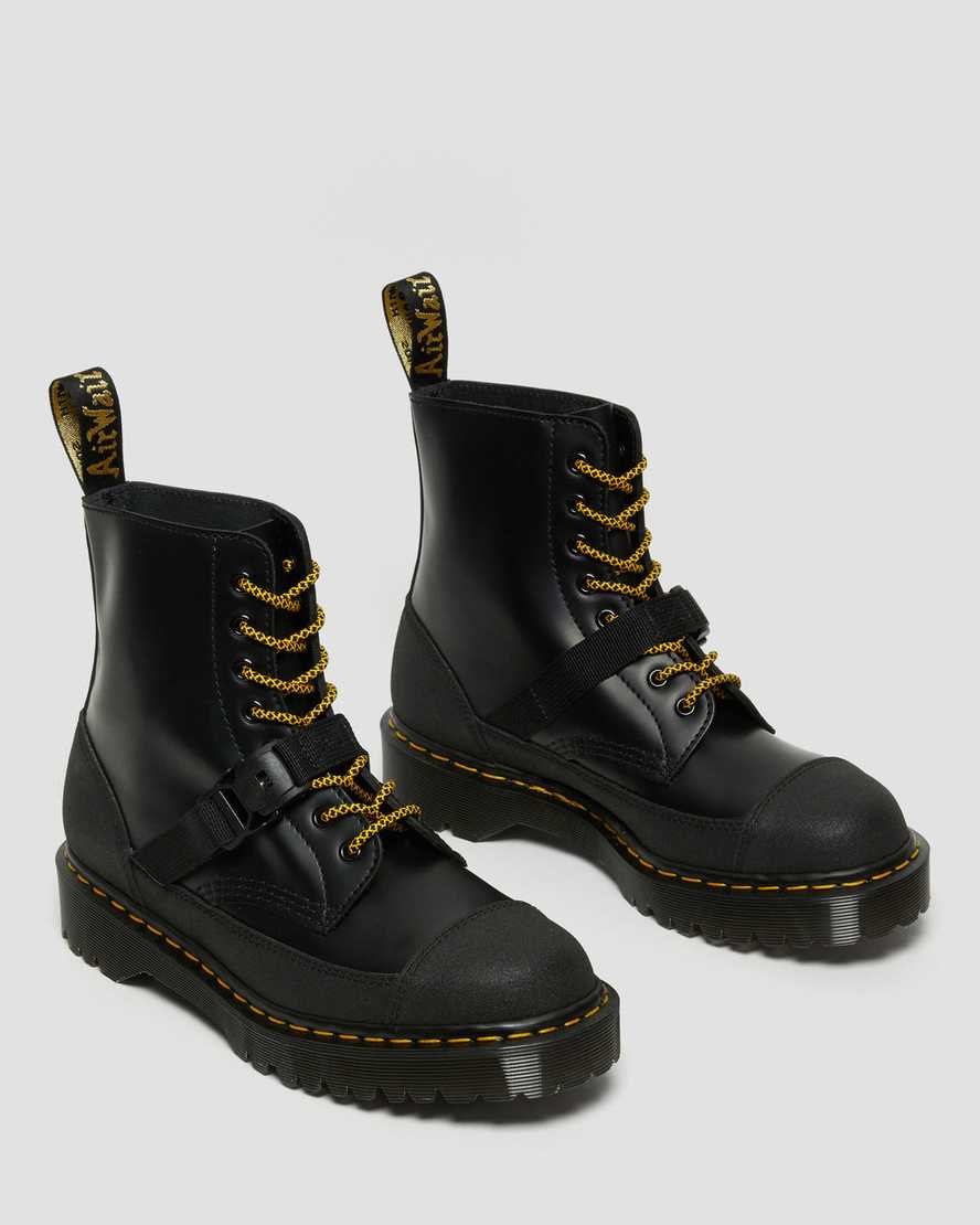 Black Smooth Dr Martens 1460 Bex Tech Made in England Leather Women's Ankle Boots | 3619-MJTZA