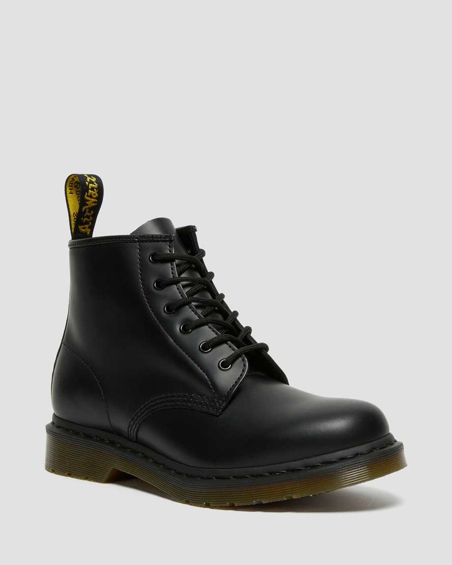 Black Smooth Leather Dr Martens 101 Smooth Leather Women's Ankle Boots | 0567-ZJQWL