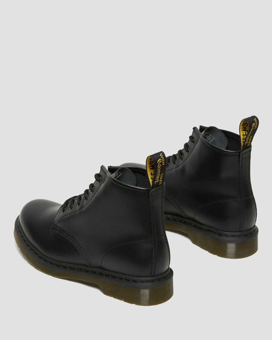 Black Smooth Leather Dr Martens 101 Smooth Leather Women's Ankle Boots | 0567-ZJQWL