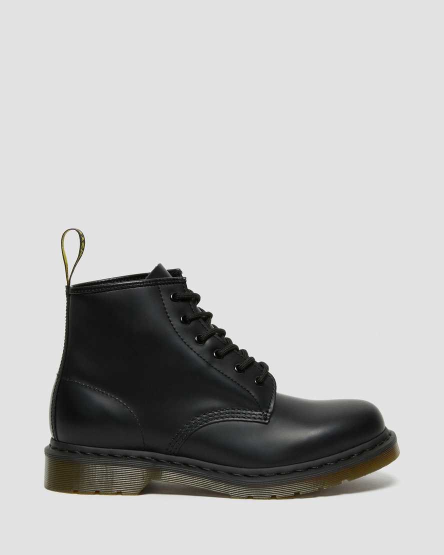 Black Smooth Leather Dr Martens 101 Smooth Leather Women's Ankle Boots | 0567-ZJQWL