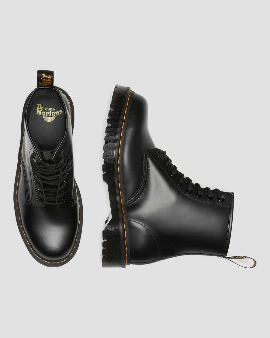 Black Smooth Leather Dr Martens 1460 Bex Smooth Leather Women's Lace Up Boots | 6418-OEYZW