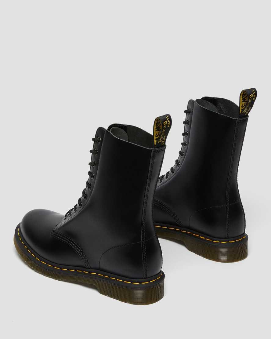 Black Smooth Leather Dr Martens 1490 Smooth Leather Women's Lace Up Boots | 7308-LXSGY