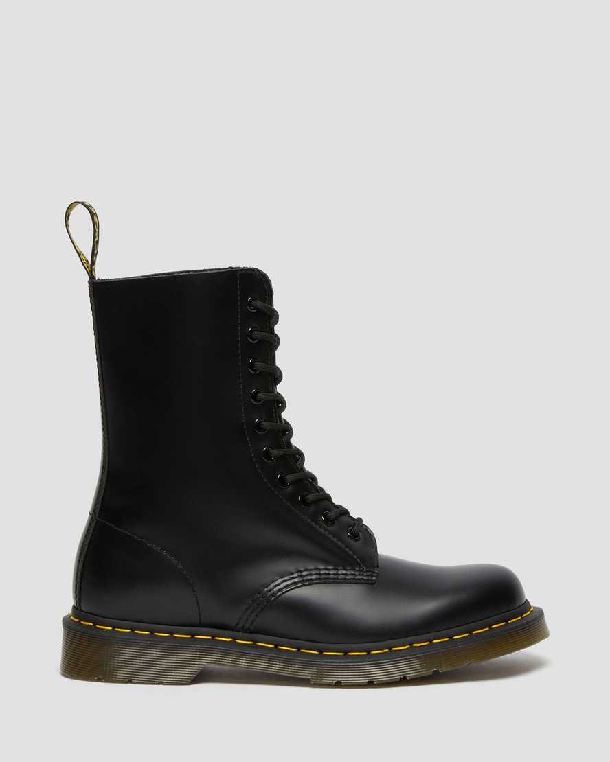 Black Smooth Leather Dr Martens 1490 Smooth Leather Women's Lace Up Boots | 7308-LXSGY