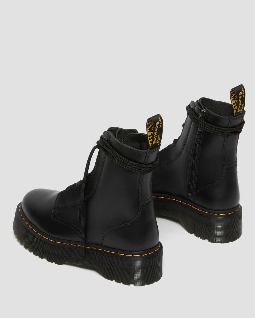 Black Smooth Leather Dr Martens Jarrick Smooth Leather Women's Lace Up Boots | 3274-FVXTB