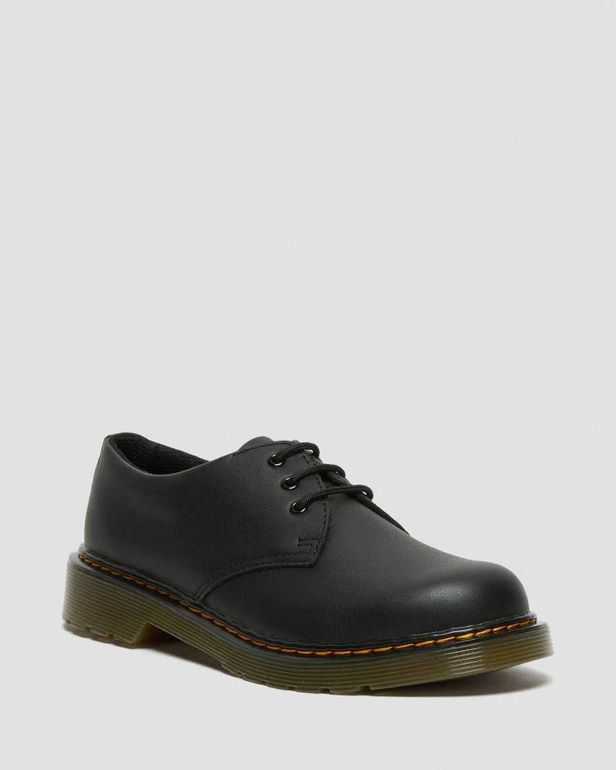 Black Softy T Dr Martens Youth 1461 Softy T Leather Kids' Oxford Shoes | 2870-FMXCD