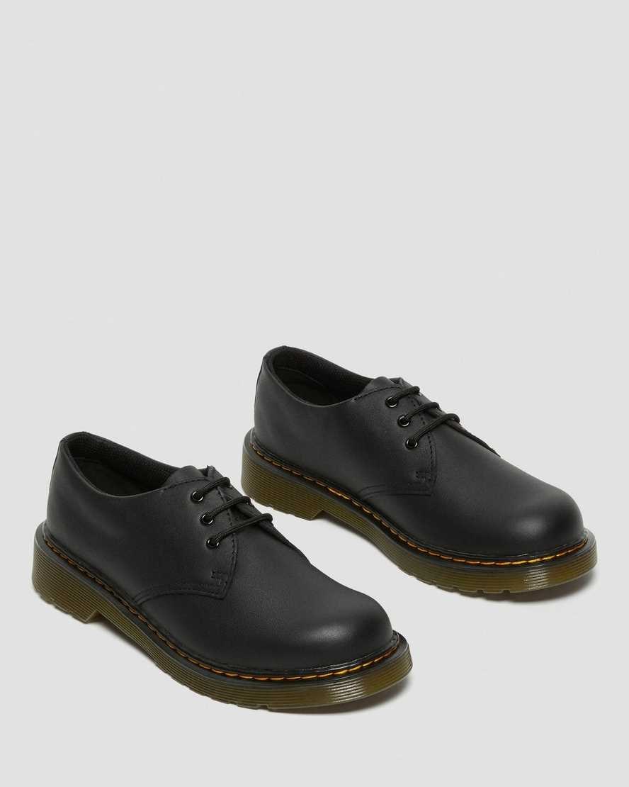 Black Softy T Dr Martens Youth 1461 Softy T Leather Kids' Oxford Shoes | 2870-FMXCD