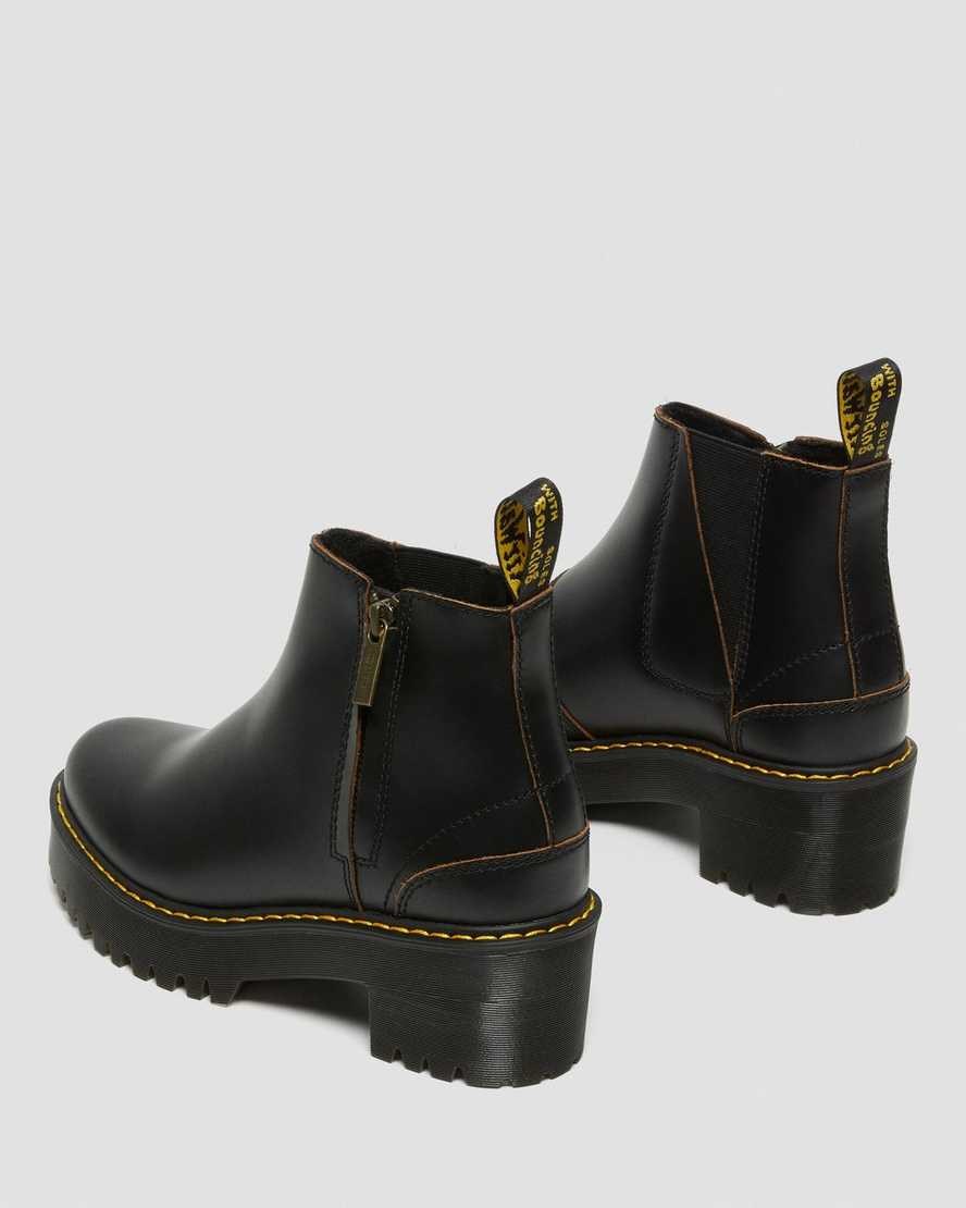 Black Vintage Smooth Dr Martens Rometty II Vintage Smooth Leather Women's Ankle Boots | 1207-EWTCA