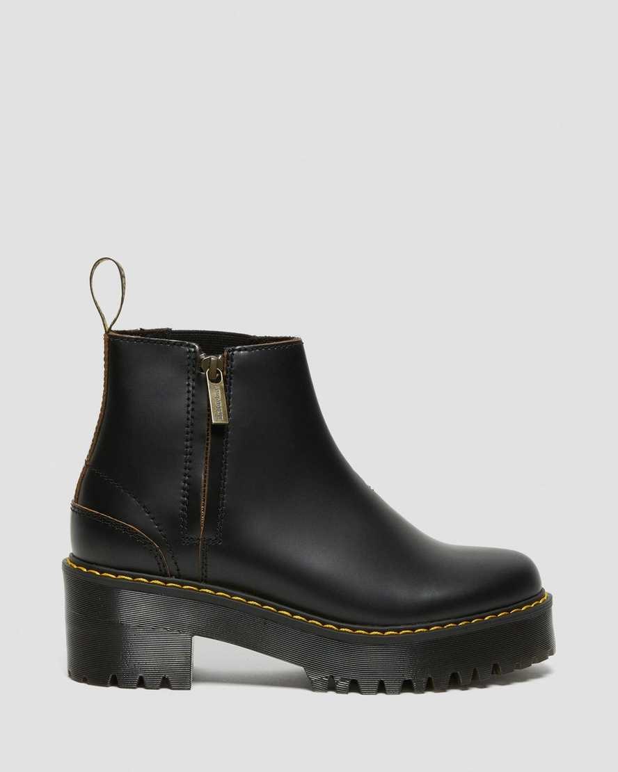 Black Vintage Smooth Dr Martens Rometty II Vintage Smooth Leather Women's Ankle Boots | 1207-EWTCA