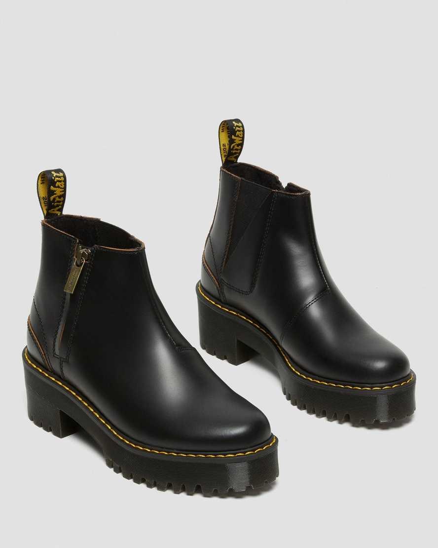 Black Vintage Smooth Dr Martens Rometty II Vintage Smooth Leather Women's Ankle Boots | 1207-EWTCA