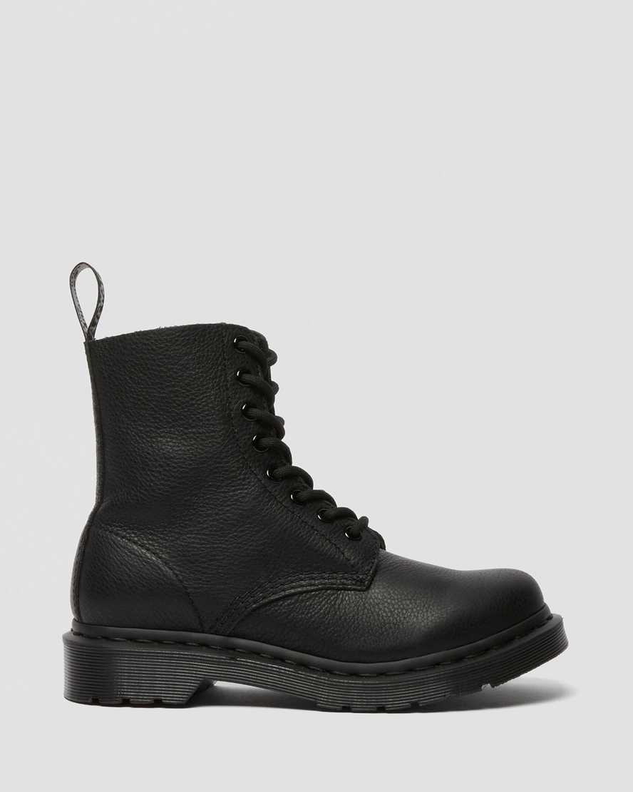 Black Virginia Dr Martens 1460 Pascal Mono Women's Lace Up Boots | 7402-SIEQO