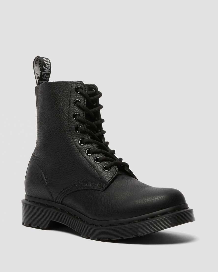 Black Virginia Dr Martens 1460 Pascal Mono Women's Lace Up Boots | 7402-SIEQO