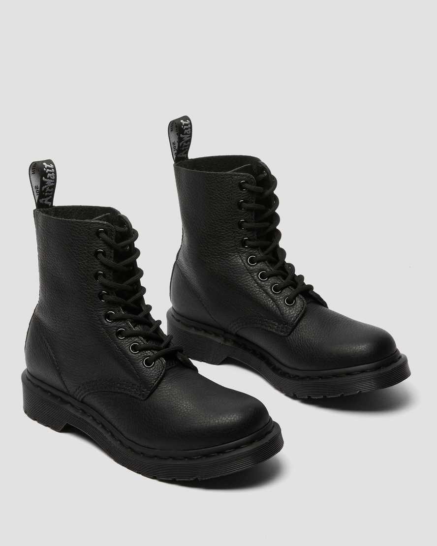 Black Virginia Dr Martens 1460 Pascal Mono Women's Lace Up Boots | 7402-SIEQO