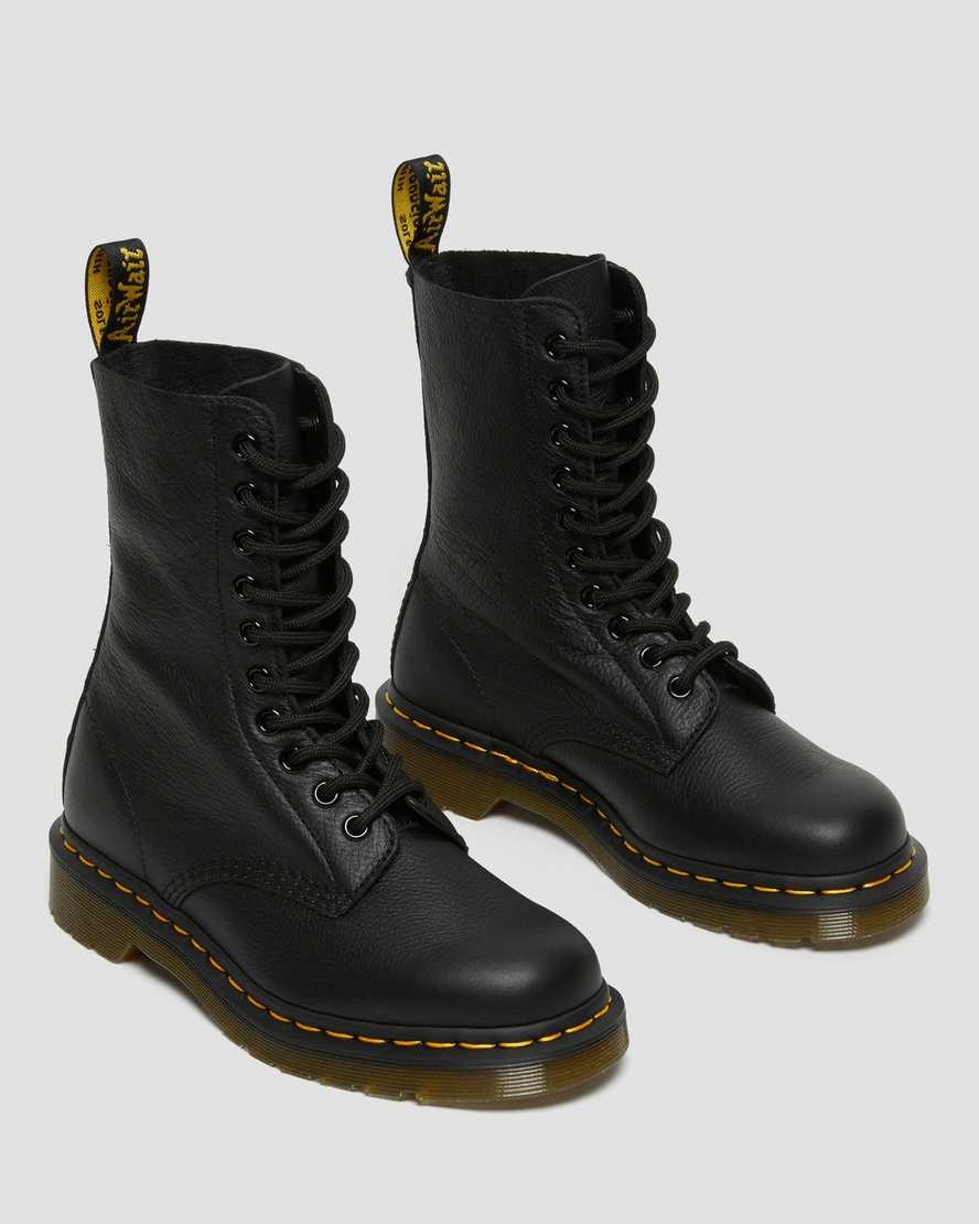 Black Virginia Dr Martens 1490 Virginia Leather Women's Lace Up Boots | 5238-CQGBT