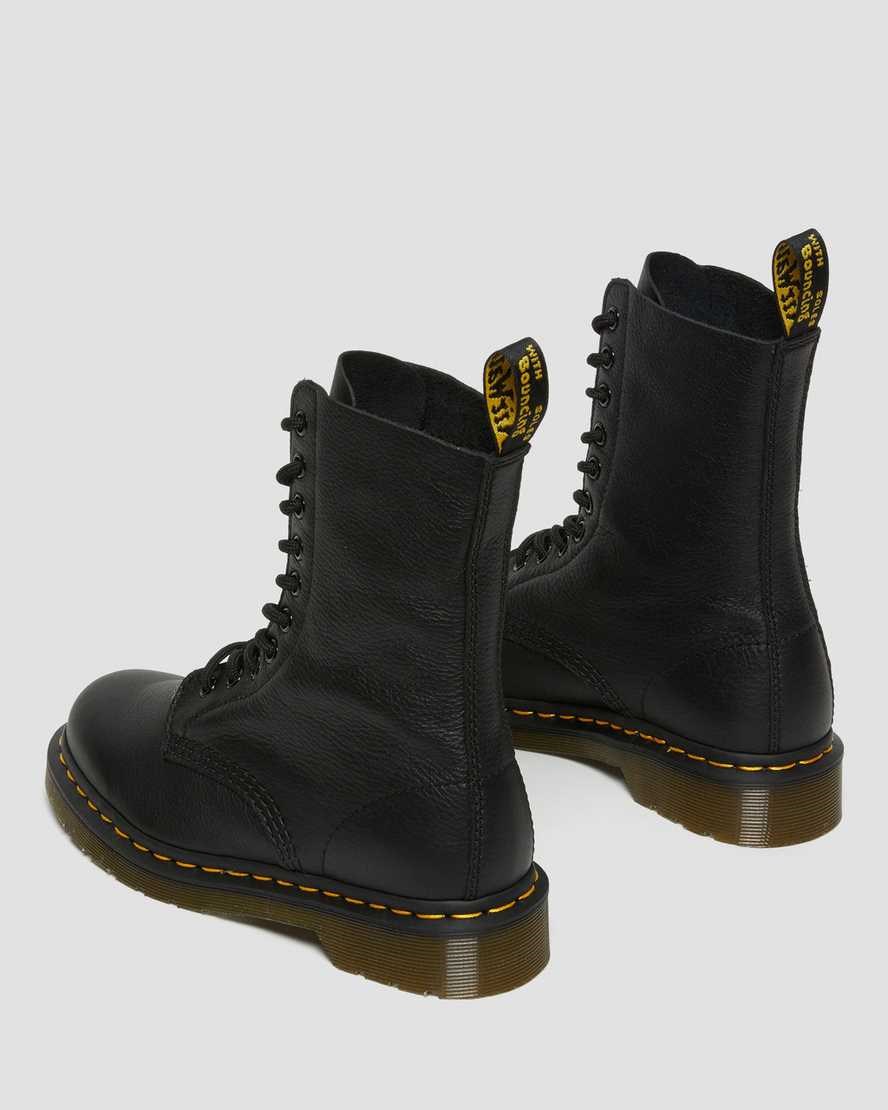 Black Virginia Dr Martens 1490 Virginia Leather Women's Lace Up Boots | 5238-CQGBT