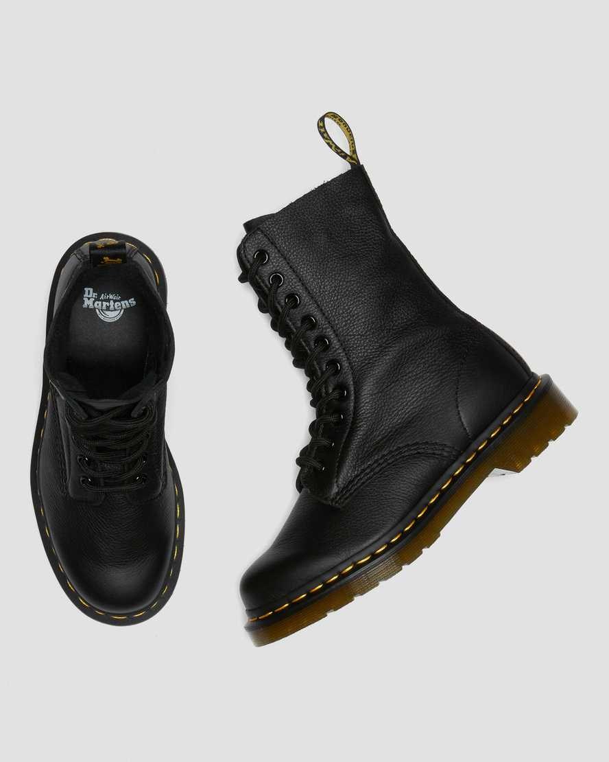 Black Virginia Dr Martens 1490 Virginia Leather Women's Lace Up Boots | 5238-CQGBT