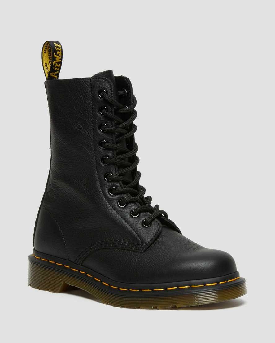 Black Virginia Dr Martens 1490 Virginia Leather Women\'s Lace Up Boots | 5238-CQGBT