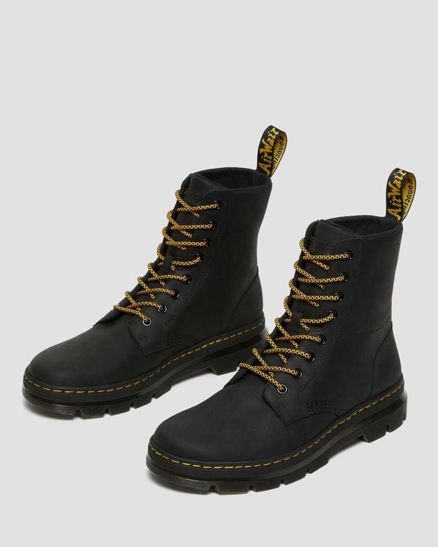 Black Wyoming Dr Martens Combs Leather Women's Ankle Boots | 9082-EFMAG