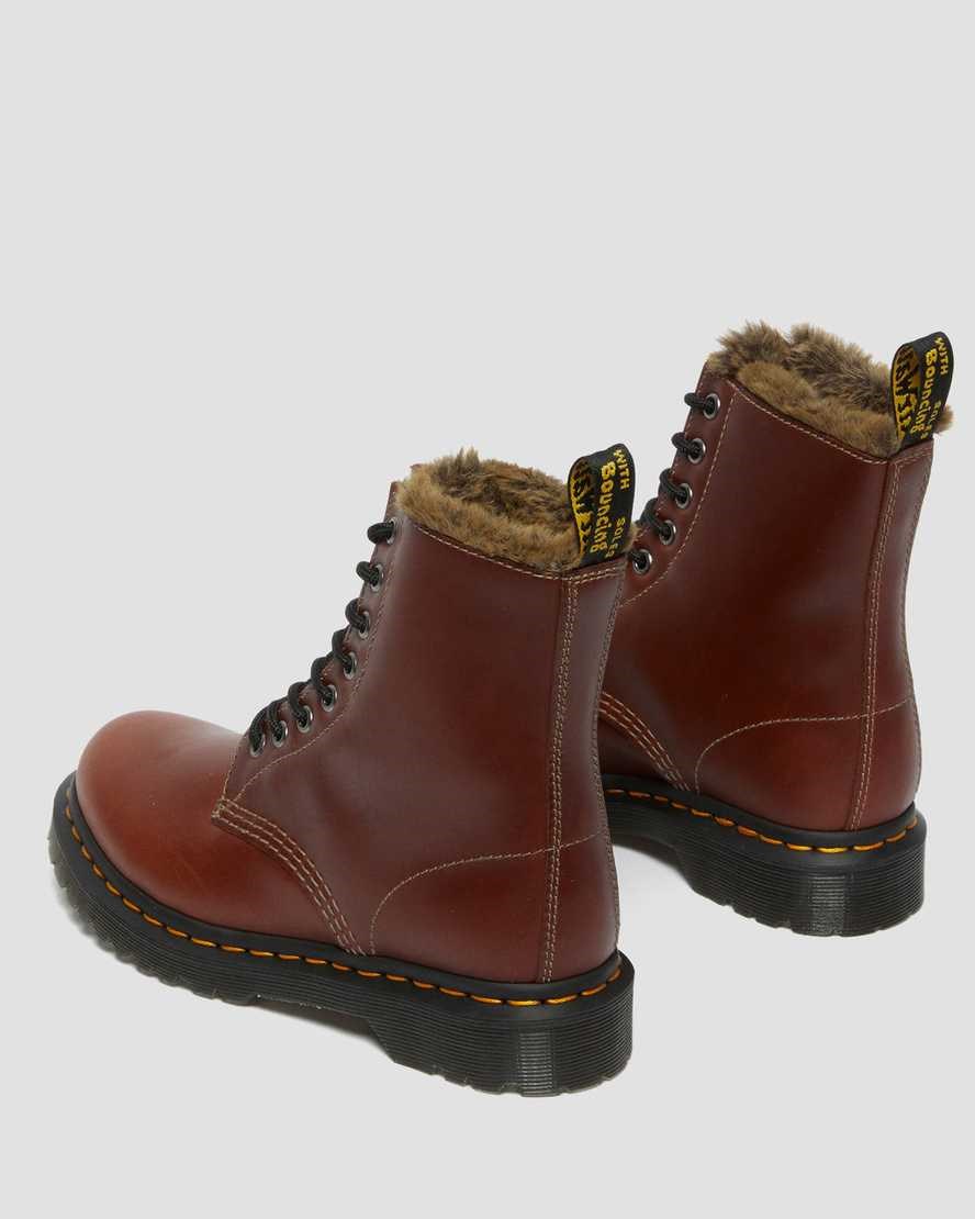 Brown Abruzzo Wp Dr Martens 1460 Serena Faux Fur Lined Women's Ankle Boots | 5803-XQYFM