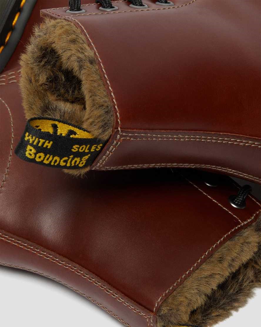 Brown Abruzzo Wp Dr Martens 1460 Serena Faux Fur Lined Women's Ankle Boots | 5803-XQYFM