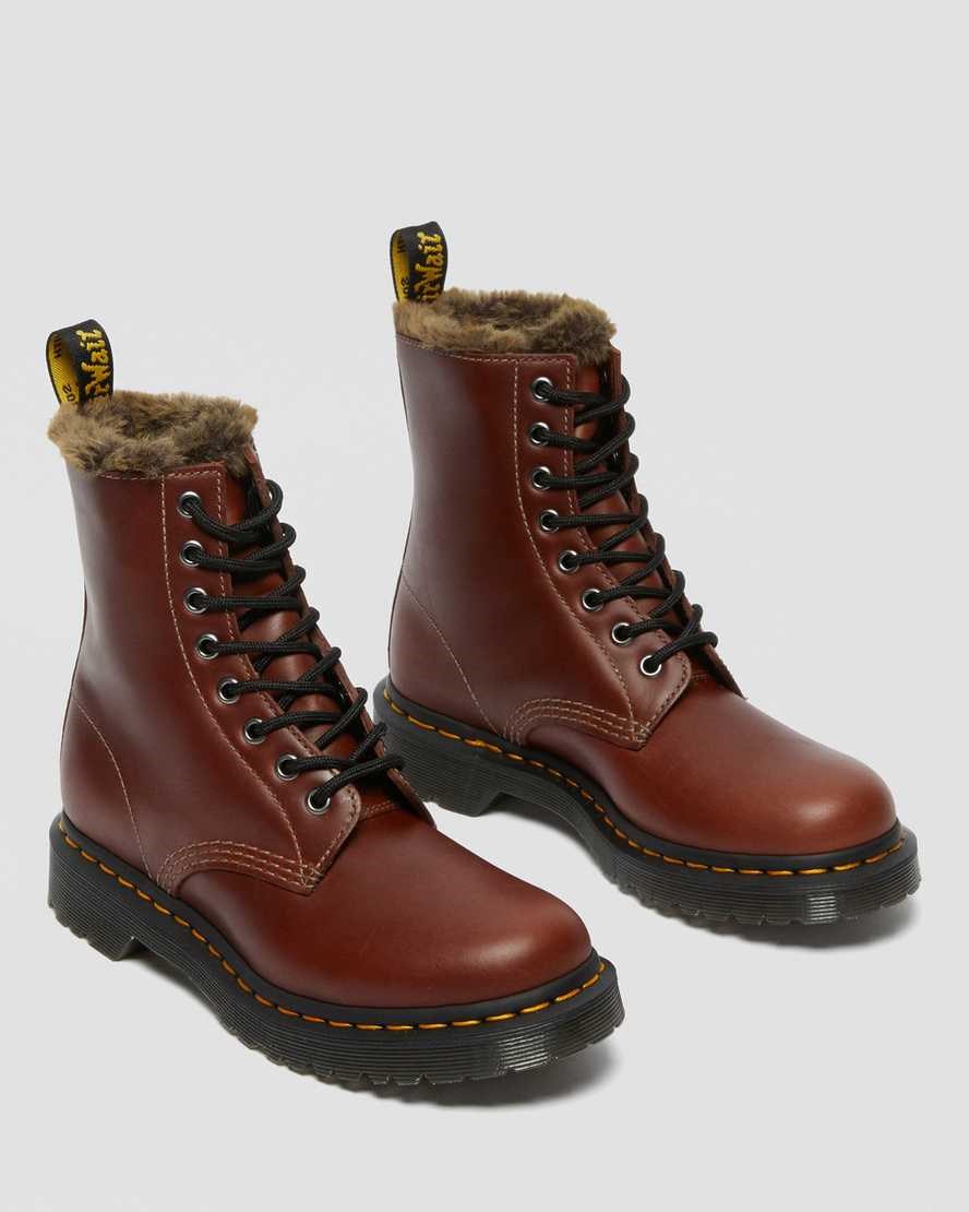 Brown Abruzzo Wp Dr Martens 1460 Serena Faux Fur Lined Women's Ankle Boots | 5803-XQYFM