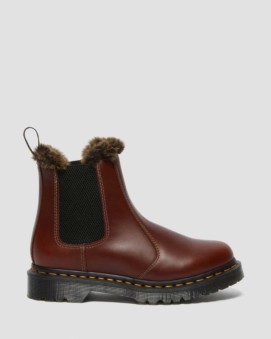 Brown Abruzzo Wp Dr Martens 2976 Leonore Faux Fur Lined Women's Ankle Boots | 3940-QMCET