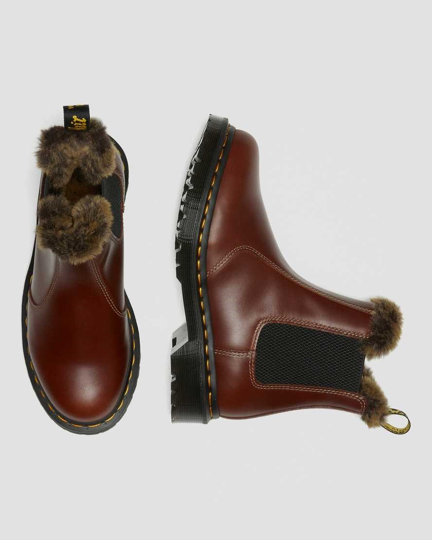 Brown Abruzzo Wp Dr Martens 2976 Leonore Faux Fur Lined Women's Ankle Boots | 3940-QMCET