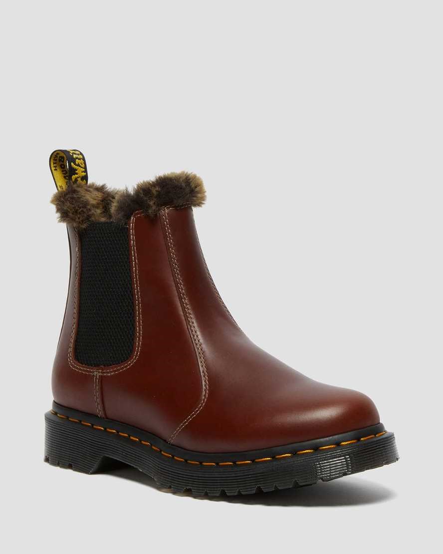 Brown Abruzzo Wp Dr Martens 2976 Leonore Faux Fur Lined Women's Ankle Boots | 3940-QMCET