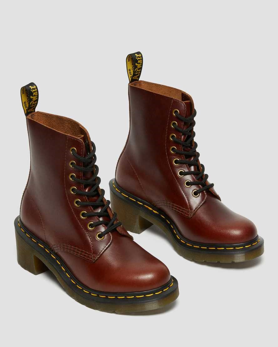 Brown Abruzzo Wp Dr Martens Clemency Leather Women's Ankle Boots | 6137-VJGKW