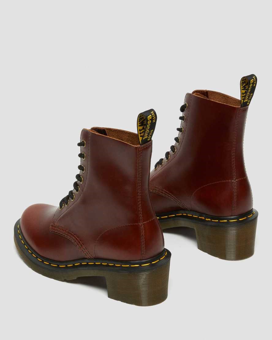 Brown Abruzzo Wp Dr Martens Clemency Leather Women's Ankle Boots | 6137-VJGKW