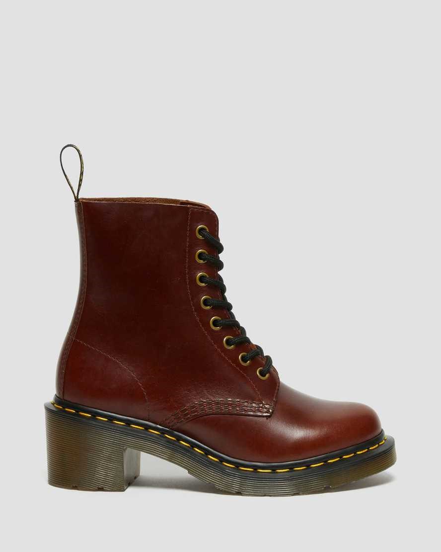 Brown Abruzzo Wp Dr Martens Clemency Leather Women's Ankle Boots | 6137-VJGKW