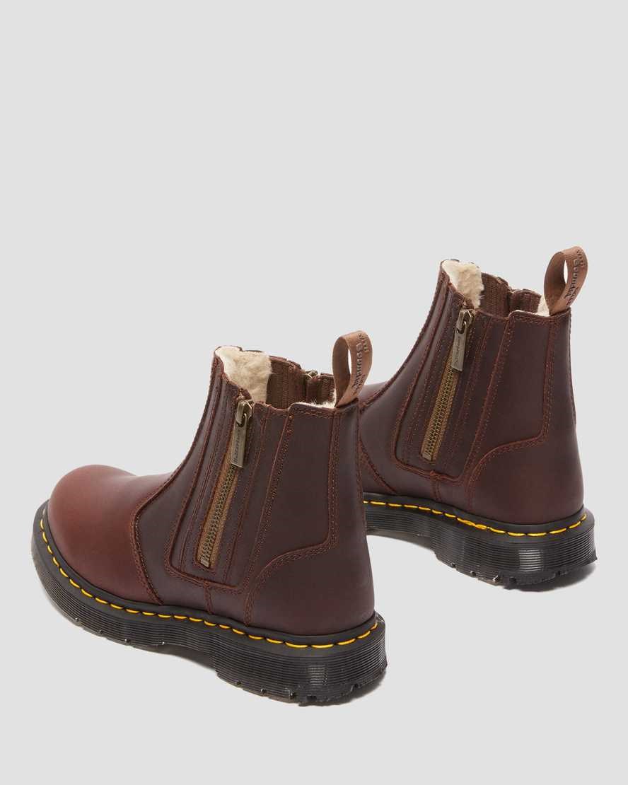 Brown Snowplow Dr Martens 2976 DM's Wintergrip Women's Zip Up Boots | 6387-QBCSX