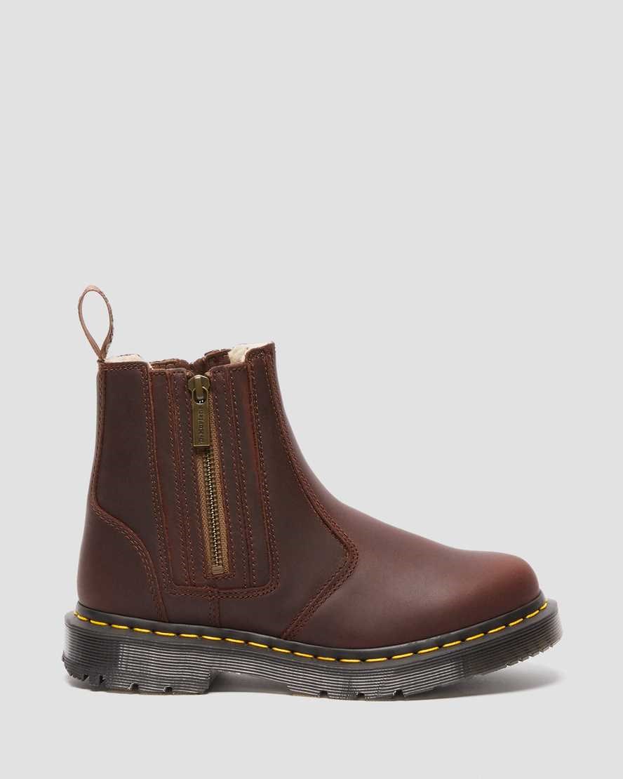 Brown Snowplow Dr Martens 2976 DM's Wintergrip Women's Zip Up Boots | 6387-QBCSX