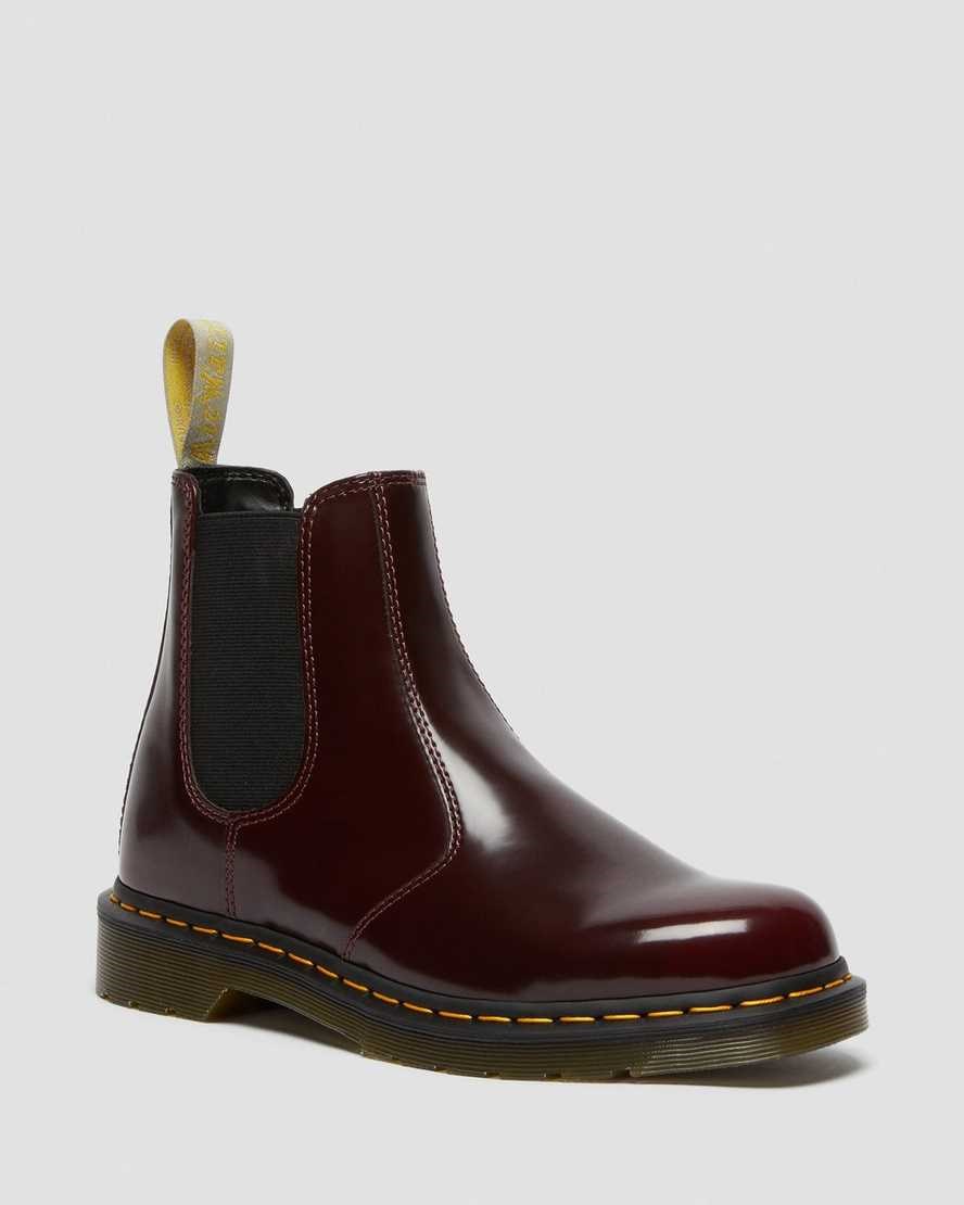 Cherry Red Oxford Rub Off Dr Martens Vegan 2976 Women\'s Ankle Boots | 9846-LVHJF