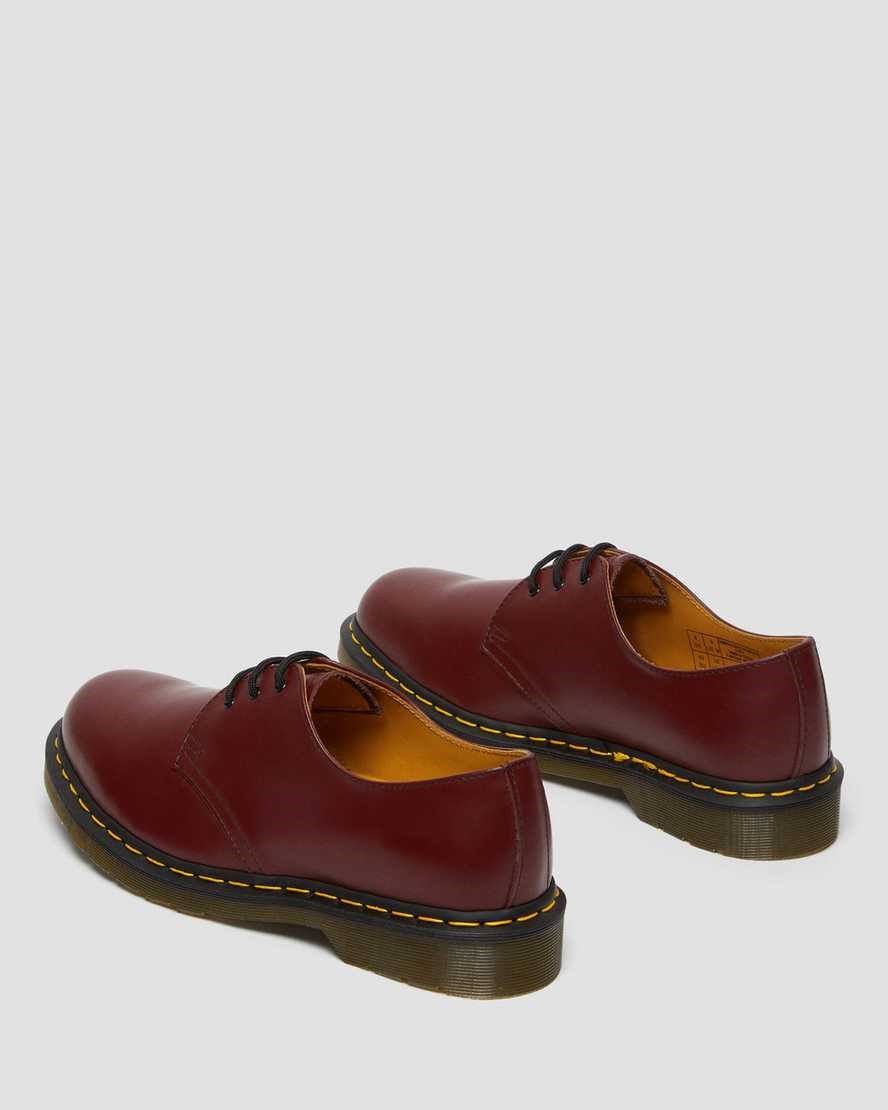 Cherry Red Smooth Leather Dr Martens 1461 Smooth Leather Men's Oxford Shoes | 0651-ZDFPQ