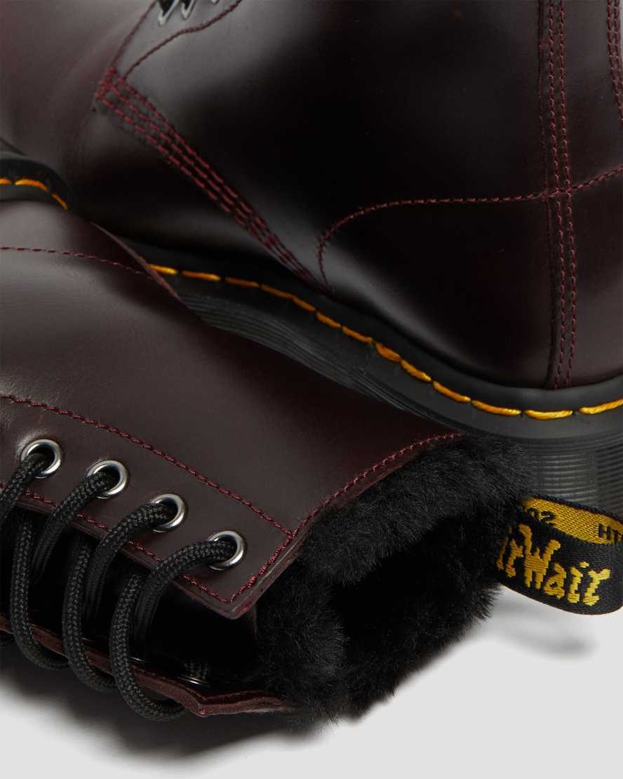 Oxblood Atlas Dr Martens 1460 Serena Faux Fur Lined Women's Ankle Boots | 9140-YLTIG