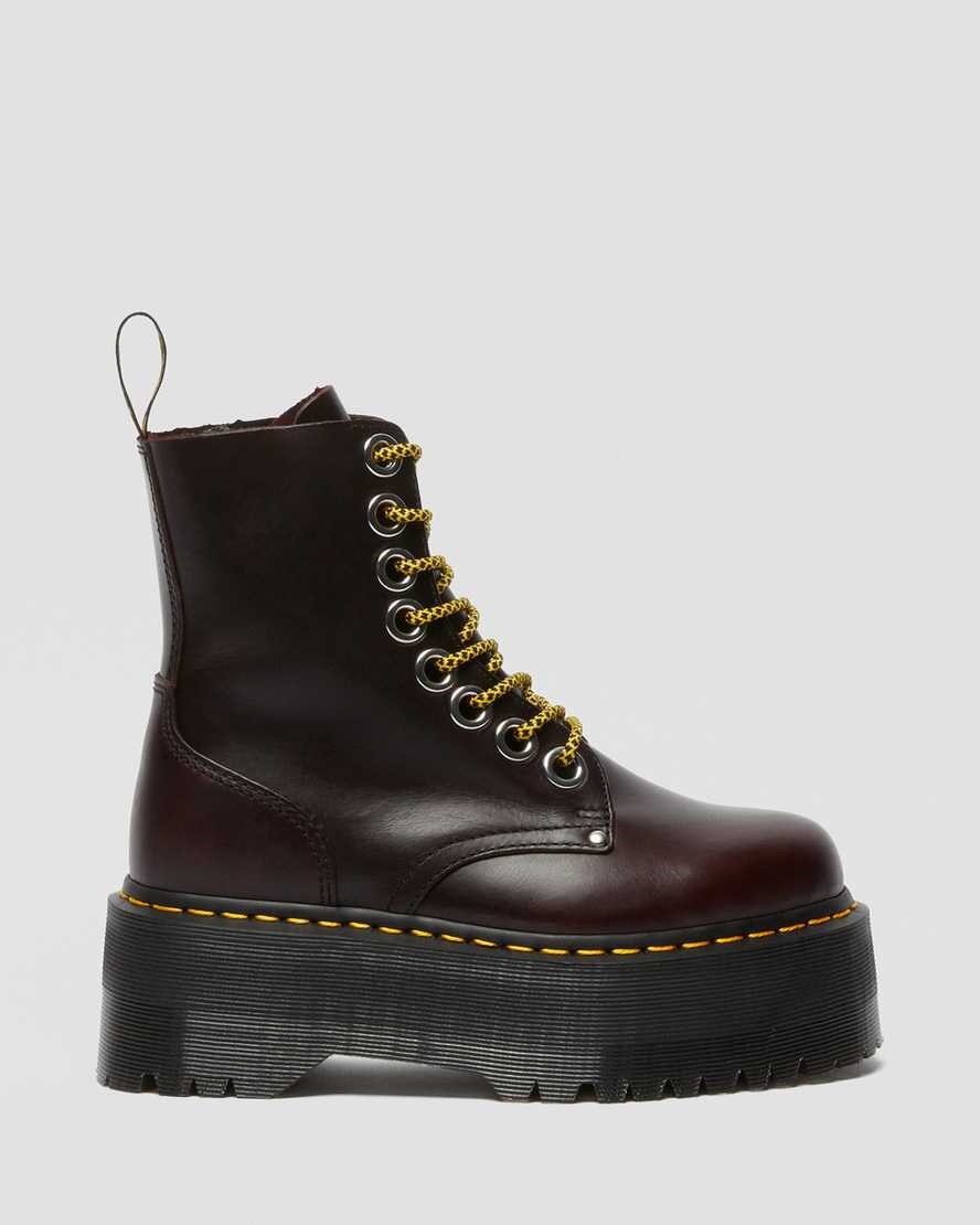 Oxblood Atlas Dr Martens Jadon Max Leather Women's Lace Up Boots | 2906-IMYRQ