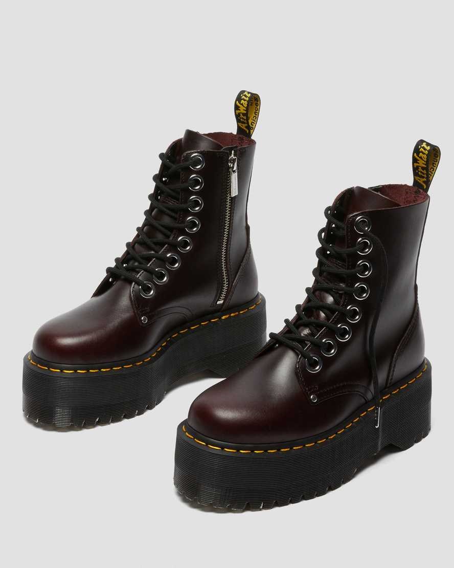 Oxblood Atlas Dr Martens Jadon Max Leather Women's Lace Up Boots | 2906-IMYRQ